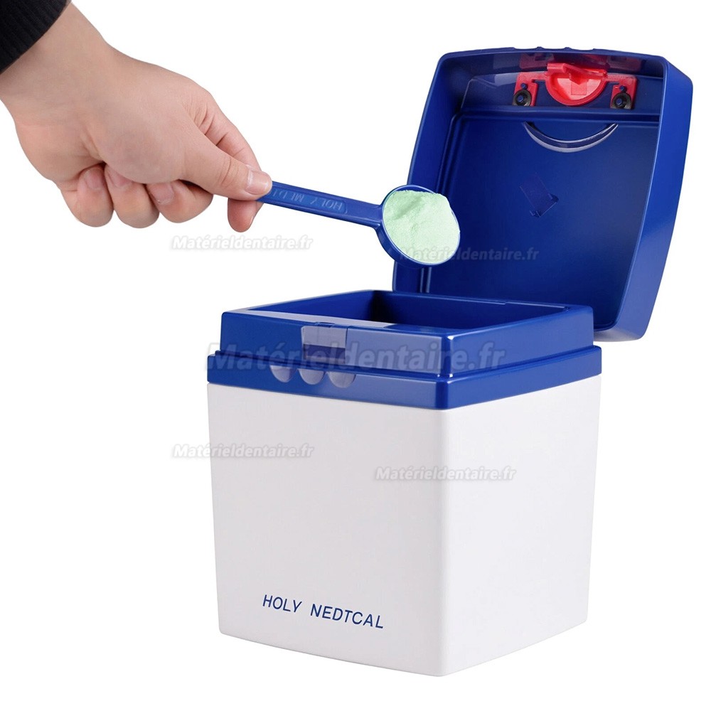 Boîte de rangement étanche à l'humidité pour matériaux d'empreintes avec gobelet doseur